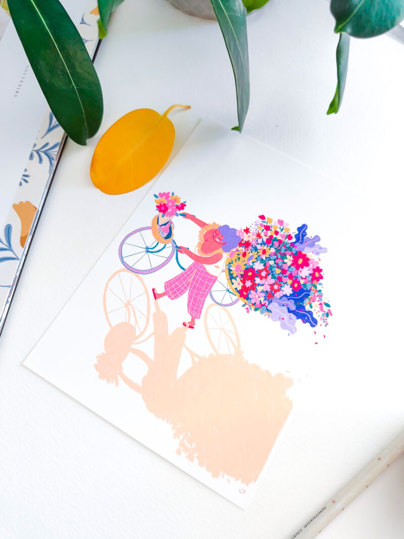 Flower Bike - Art Print – Image 2