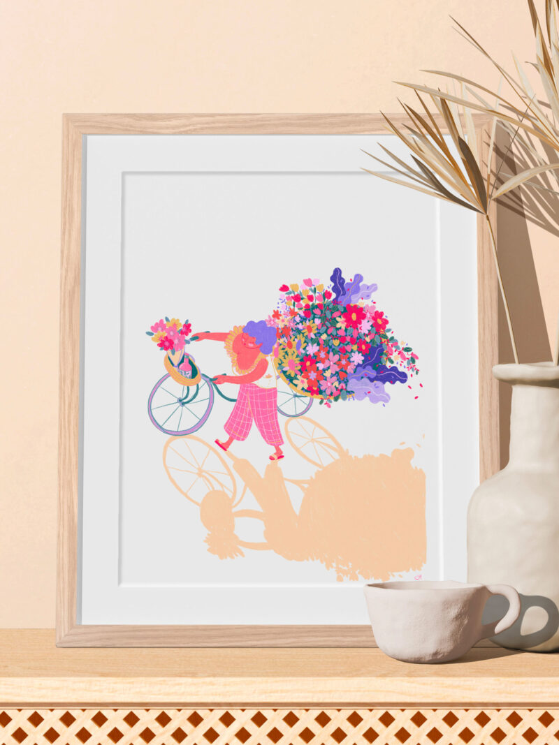 Flower Bike - Art Print – Image 3