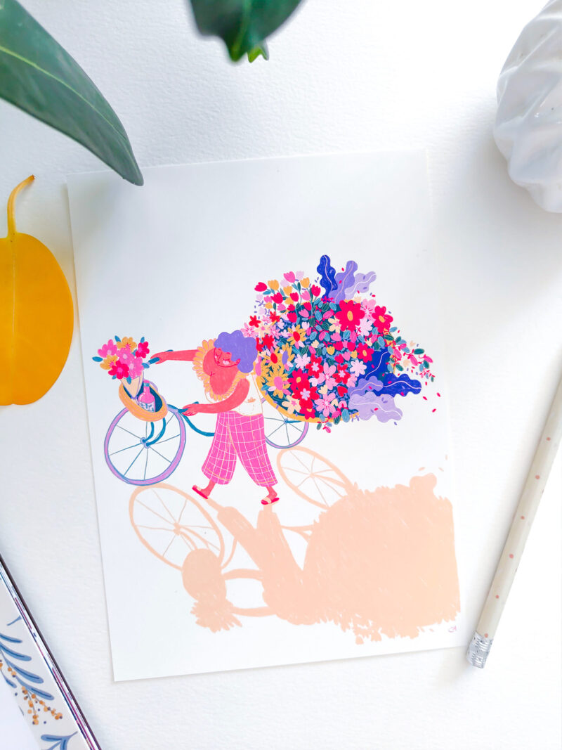 Flower Bike - Art Print